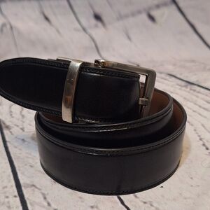 Men's Black Genuine Leather Belt Sz 26/28